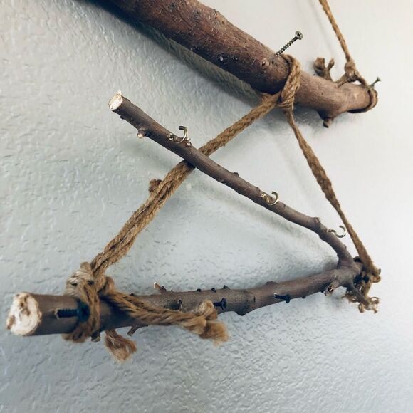 Natural Wood Branch Boho Jewelry Display Organizer - Picture 3 of 4